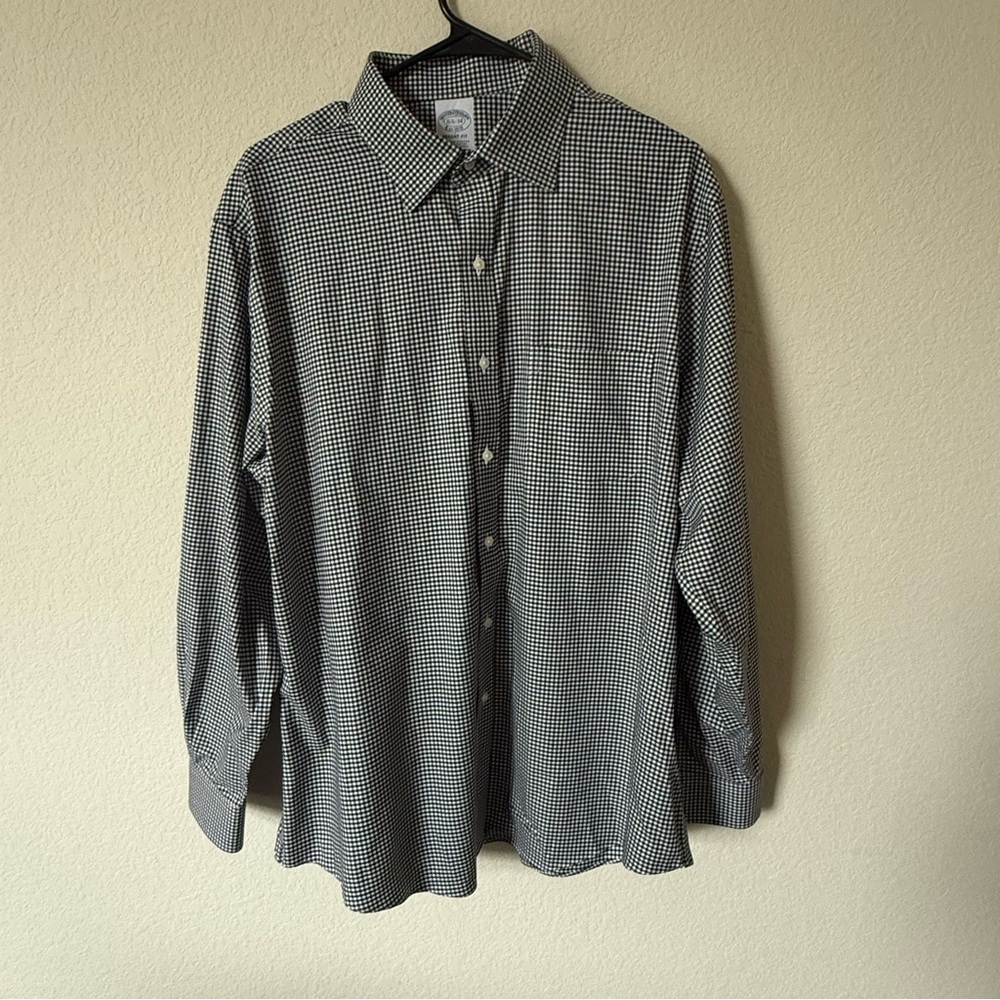Brooks Brothers Regent Shirt Men’s Large Gingham Plaid Button Down Long Sleeve - Picture 2 of 7